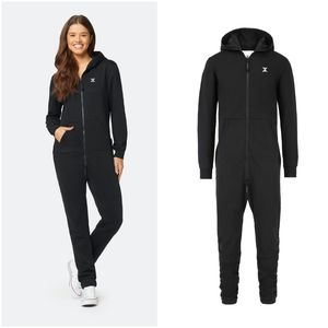 OnePiece Onesie Original Black Jumpsuit Fleece Zipper Hoodie Sweatsuit
